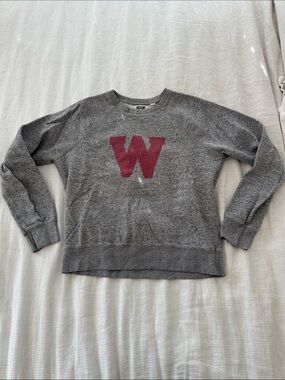 Women's Gray Wisconsin Badgers Crewneck Sweatshirt